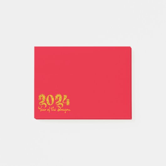 Jaar van de draak 2024 goud post-it® notes (Voorkant)