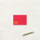 Jaar van de draak 2024 goud post-it® notes (Op bureau)