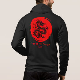 Jaar van de Draak 2024 in Rode Maan Hoodie