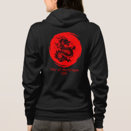Jaar van de Draak 2024 in Rode Maan Hoodie