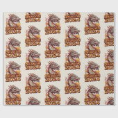 Jaar van de draak 2024 inpakpapier, Dragon Cadeaupapier (Vlak)