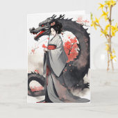 Jaar van de draak 2024 kaart (Gele Bloem)