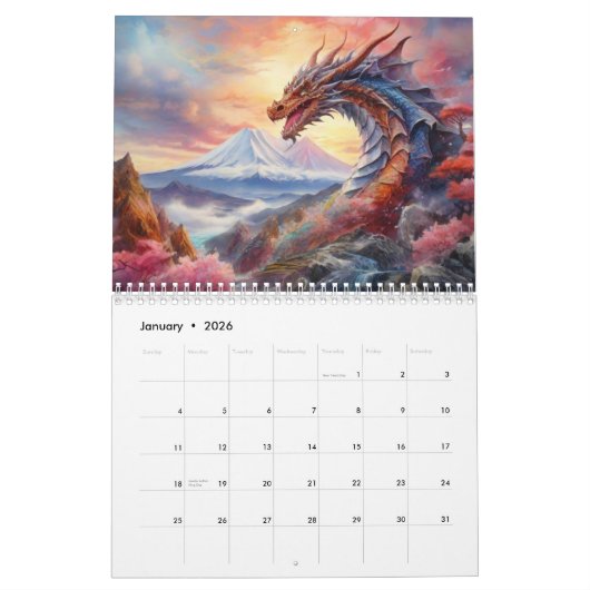 Jaar van de Draak 2024 Kalender (Jan 2026)
