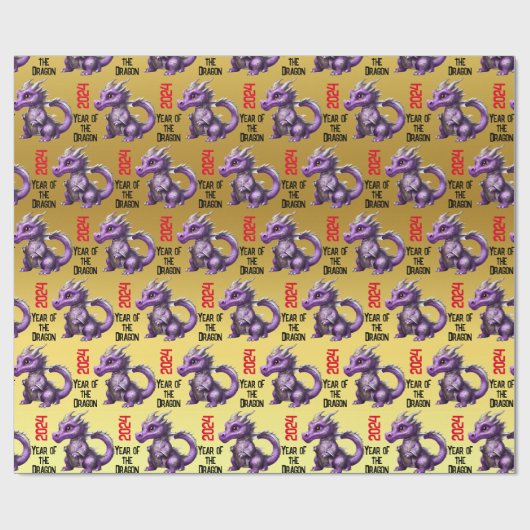 Jaar van de Draak 2024 wrap Cadeaupapier (Vlak)