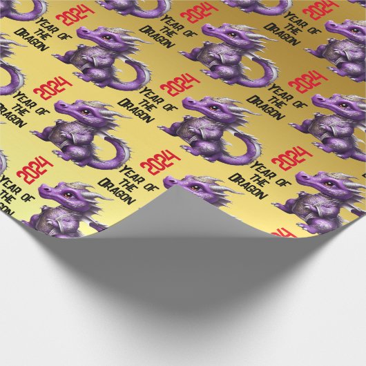 Jaar van de Draak 2024 wrap Cadeaupapier (Hoek)