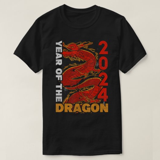 Jaar van de Draak 2024 Zodiac Chinese Maan Nieuw Y T-shirt (Design voorkant)