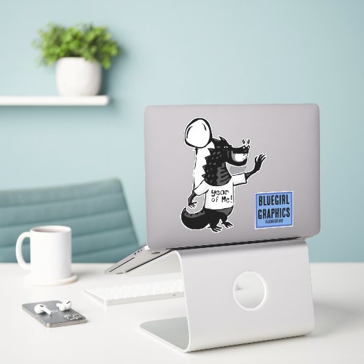 Jaar van de Draak 24 Sticker (Laptop op bureau)