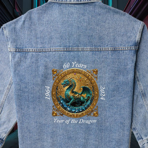 Jaar van de Draak 60ste verjaardag unieke dierenri Denim Jacket