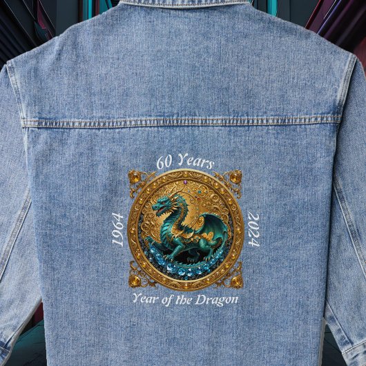 Jaar van de Draak 60ste verjaardag unieke dierenri Denim Jacket