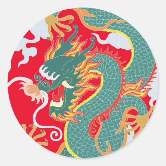 Jaar van de Draak Chinees Nieuwjaar 2024 Ronde Sticker (Voorkant)