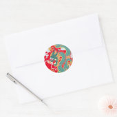 Jaar van de Draak Chinees Nieuwjaar 2024 Ronde Sticker (Envelop)
