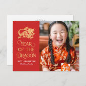 Jaar van de Draak Chinees Nieuwjaar Briefkaart (Voorkant / Achterkant)