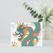 Jaar van de Draak Chinees Nieuwjaar Briefkaart 202 (Staand voorkant)