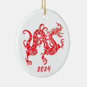 Jaar van de Draak Chinees Nieuwjaar Keramisch Ornament (Rechts)