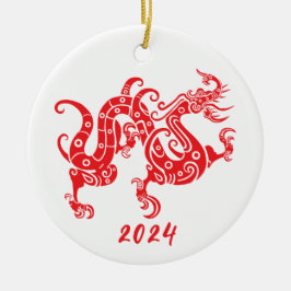 Jaar van de Draak Chinees Nieuwjaar Keramisch Ornament