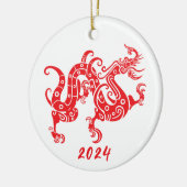 Jaar van de Draak Chinees Nieuwjaar Keramisch Ornament (Links)