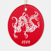 Jaar van de Draak Chinees Nieuwjaar Keramisch Ornament (Links)