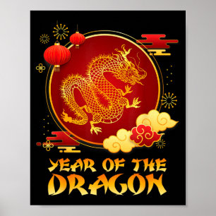 Jaar van de Draak Chinees Nieuwjaar Maan Nieuwjaar Poster