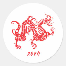 Jaar van de Draak Chinees Nieuwjaar Ronde Sticker