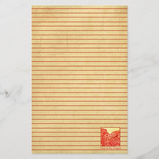 Jaar van de Draak Chinees nieuwjaar rood Briefpapier (Voorkant)