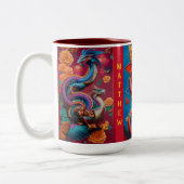 Jaar van de Draak Chinese Astrologie Teken Verjaar Tweekleurige Koffiemok (Links)