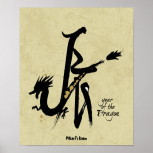 Jaar van de draak - Chinese dierentuin Poster