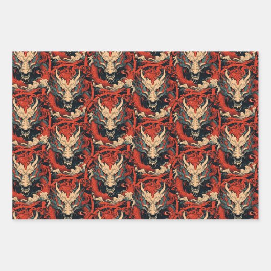 Jaar van de Draak Chinese Draken Veelkleurige Inpakpapier Vel (Voorkant)