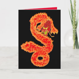 Jaar van de Draak Chinese Maan Nieuwjaar glitter Feestdagen Kaart