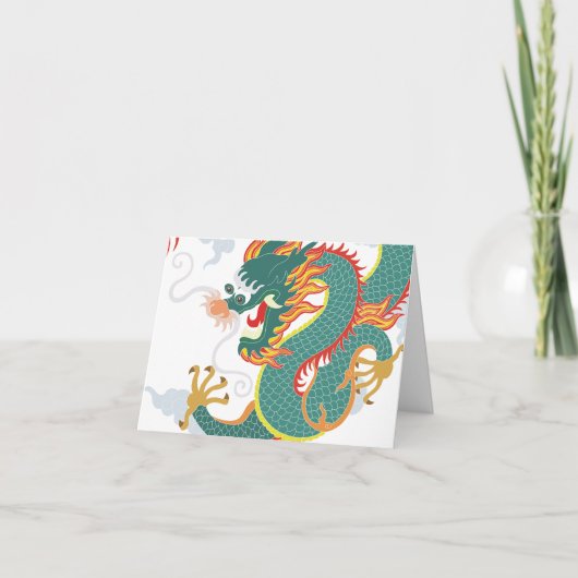 Jaar van de Draak Chinese nieuwjaarskaart 2024 Bedankkaart (Voorkant)