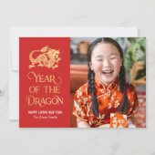 Jaar van de draak Chinese nieuwjaarskaart Feestdagenkaart (Voorkant)