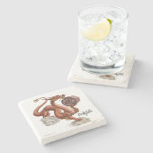 Jaar van de Draak Chinese Zodiac Animal Art Stenen Onderzetter (Zijkant)