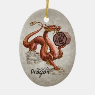 Jaar van de Draak Chinese Zodiac Art Keramisch Ornament