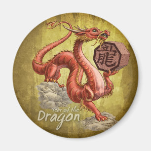 Jaar van de Draak Chinese Zodiac Art Magneet