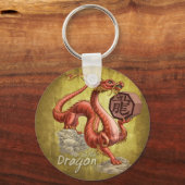 Jaar van de Draak Chinese Zodiac Art Sleutelhanger (Voorkant)
