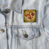 Jaar van de Draak Chinese Zodiac Art Vierkante Button 5,1 Cm (In situ)