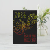 jaar van de draak feestdagenkaart (Staand voorkant)