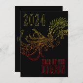 jaar van de draak feestdagenkaart (Voorkant / Achterkant)