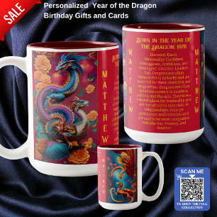Jaar van de Draak Geboortejaar Chinese Betekenis Tweekleurige Koffiemok