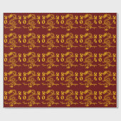 Jaar van de Draak Goud Cadeaupapier (Vlak)