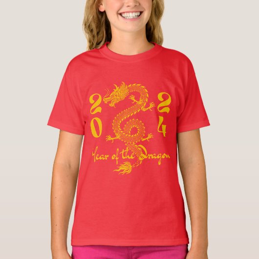Jaar van de Draak Goud T-shirt (Voorkant)