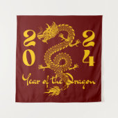 Jaar van de Draak Goud Wandkleed (Voorkant)
