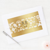 Jaar van de Draak, Gouden Draak Rechthoekige Sticker (Envelop)