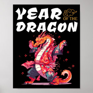 Jaar Van De Draak Grappige Draken Chinese Dierenri Poster