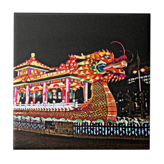 Jaar van de Draak in San Francisco Tegeltje (Voorkant)