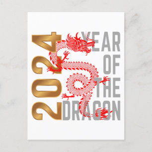Jaar van de Draak Jaar 2024 Chinese dierenriem Briefkaart