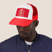 Jaar van de Draak Jaar 2024 Wit Grijs Goud Trucker Pet (In situ)