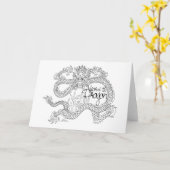 Jaar van de Draak Kaart (Gele Bloem)