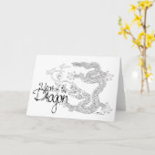 Jaar van de Draak Kaart (Gele Bloem)
