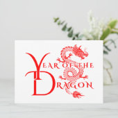 Jaar van de draak kaart (Staand voorkant)