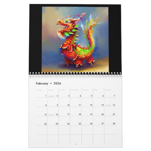 Jaar van de Draak Kalender (Feb 2026)